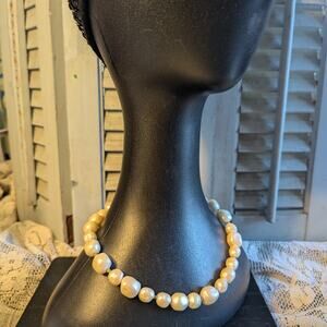 Vintage Monet choker faux baroque pearl necklace